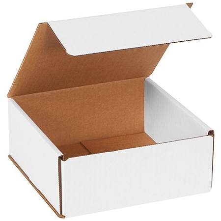 Box Packaging Corrugated Mailers, 7L x 7W x 3H, White, PK50 M773